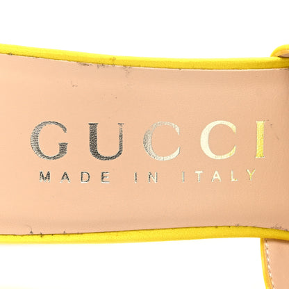 Gucci Satin Embellished Shawana High Heel Slide Sandals 37 Shine Yellow 8 of 10