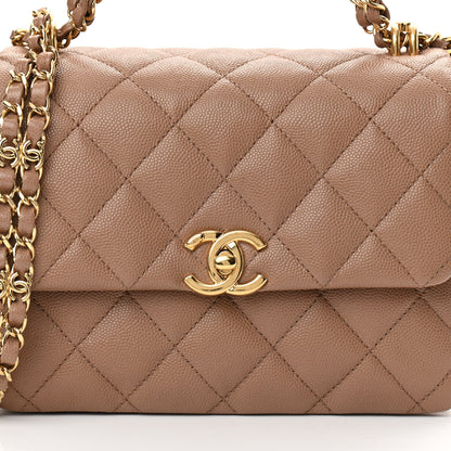 Chanel Caviar Quilted Mini Coco First Flap Beige 8 of 11