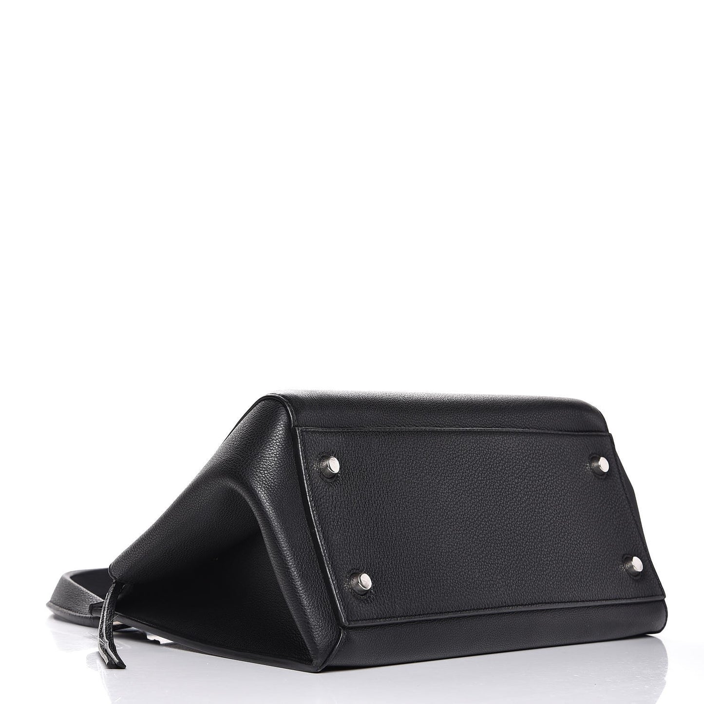Drummed Calfskin Small Edge Shoulder Bag Black