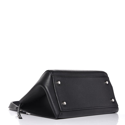 Celine Drummed Calfskin Small Edge Shoulder Bag Black 4 of 10