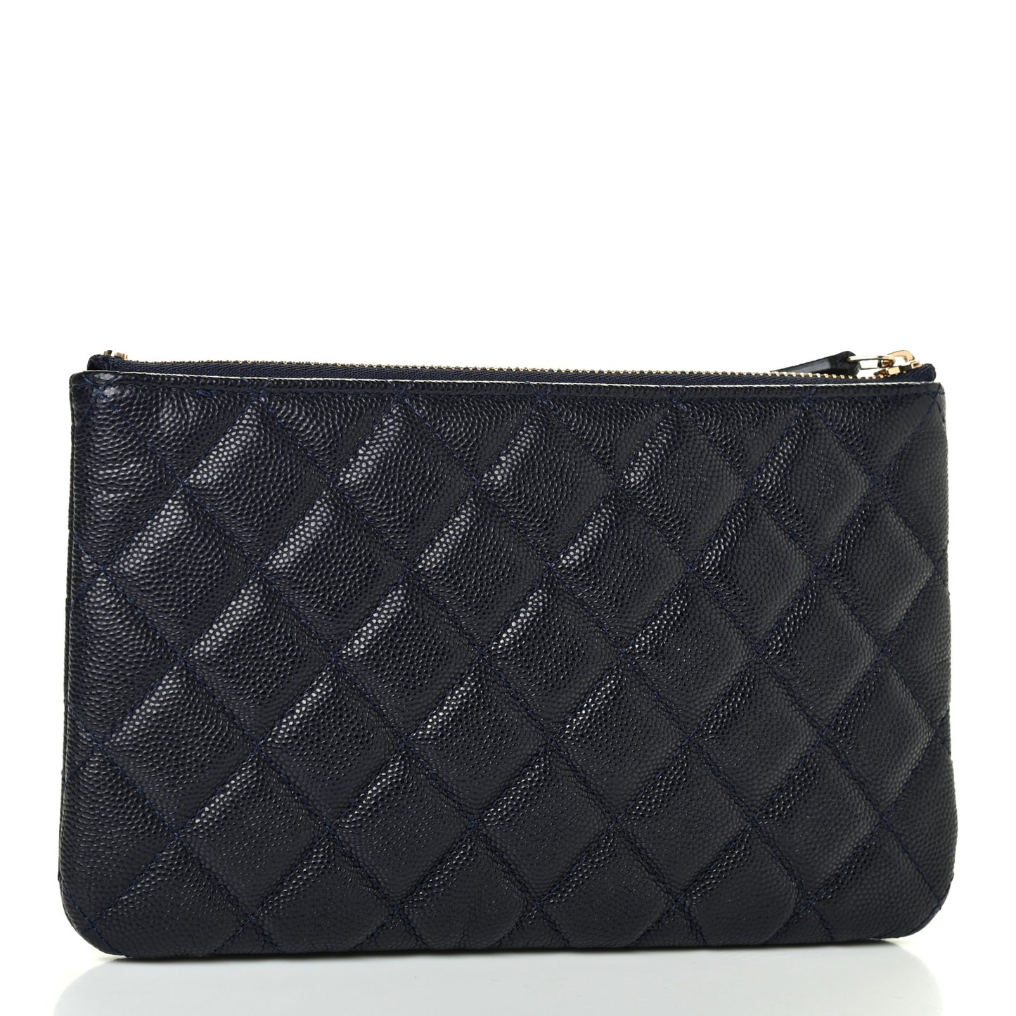Caviar Quilted Cosmetic Case Navy