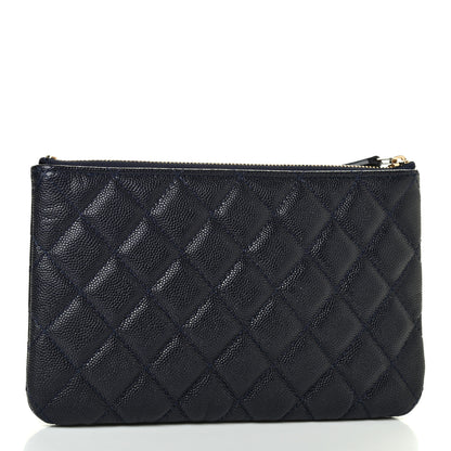 Chanel Caviar Quilted Cosmetic Case Navy 2 of 4