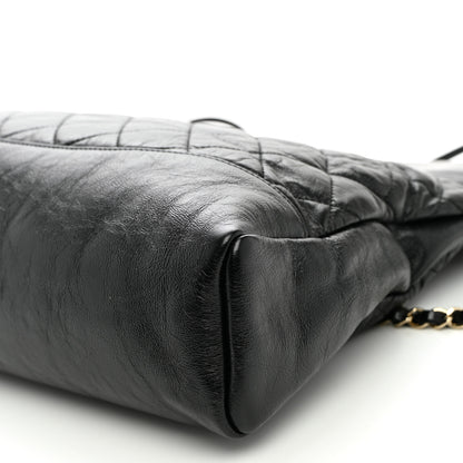Chanel Shiny Aged Calfskin Quilted Large 31 Shopping Bag Black 10 of 10