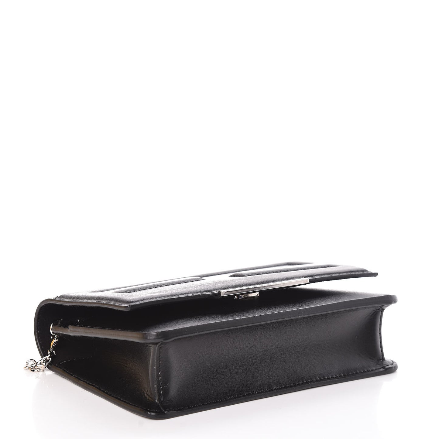 Vitello Flamingo Tube Wallet on Chain Black