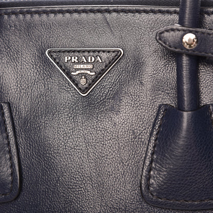 Prada Glace Calf Small Twin Pocket Tote Baltico 13 of 17