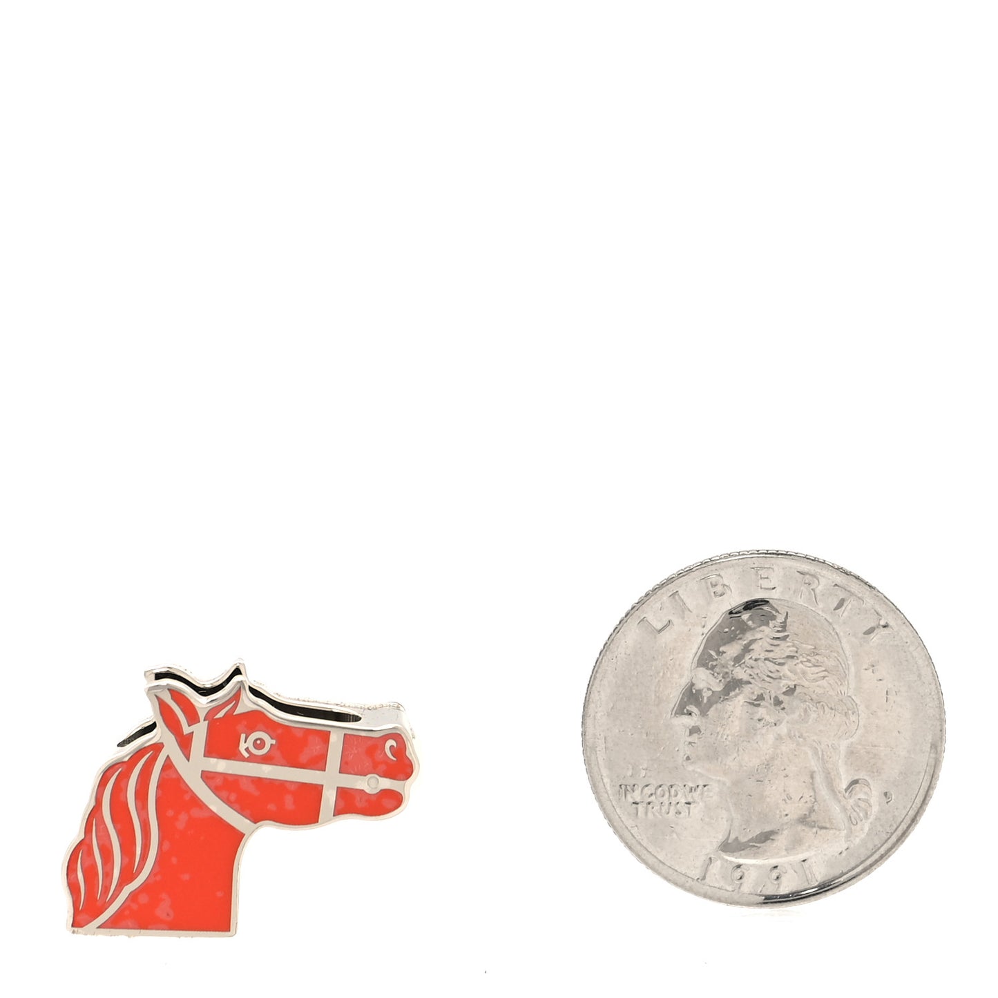 Permabrass Lacquered Quadrige Twilly Scarf Ring Orange Silver