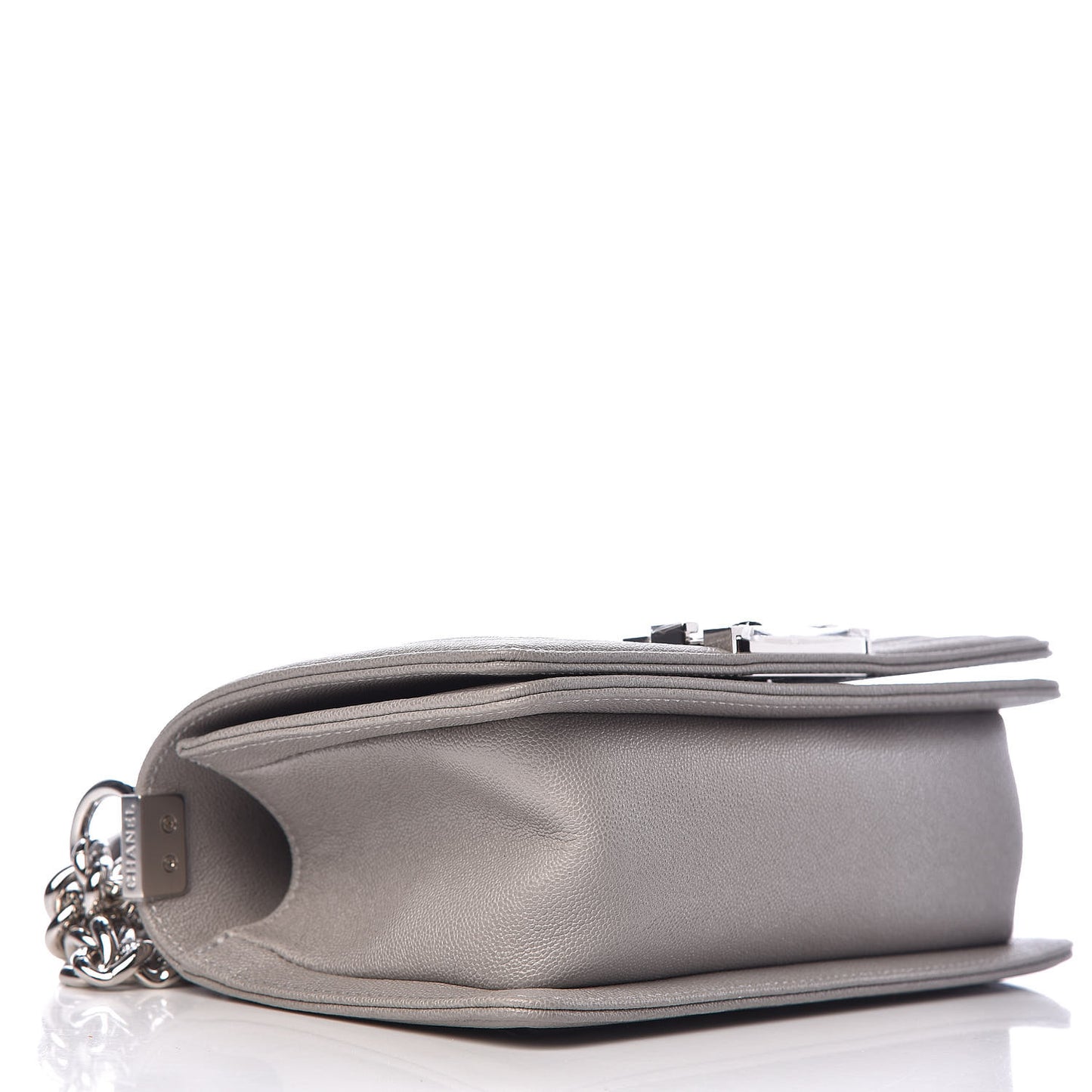 Caviar Quilted Small Boy Flap Grey