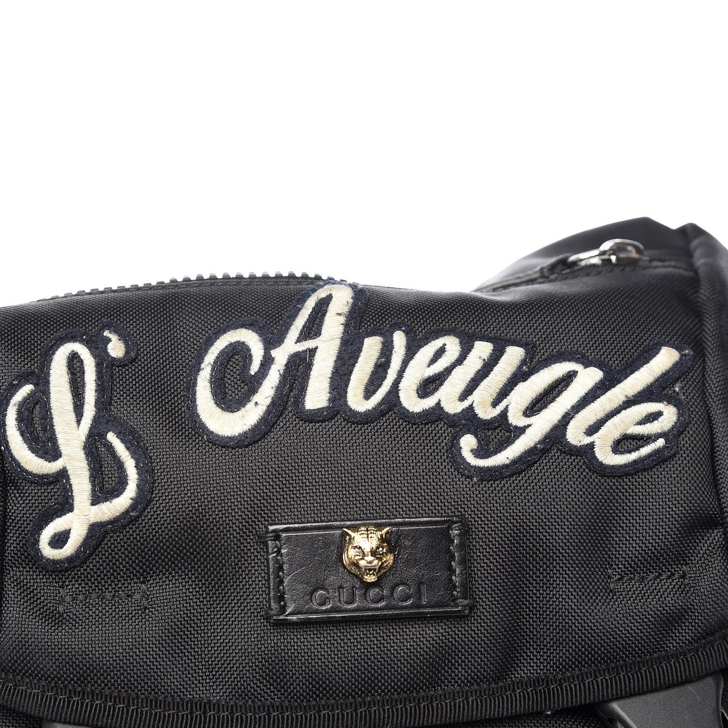 Techno Canvas Web L'Aveugle Par Amour Embroidered Double Buckle Backpack Black