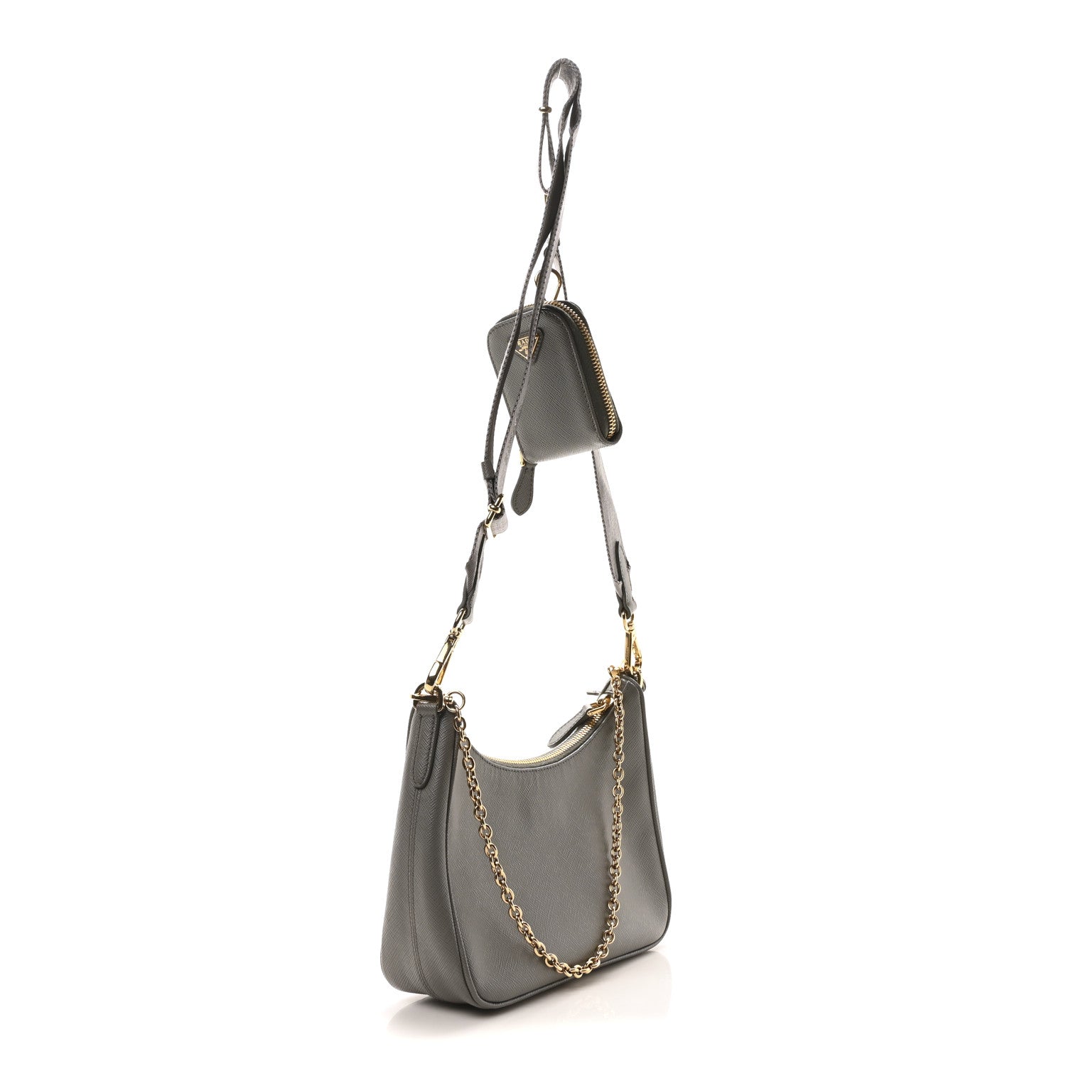 Prada Saffiano Lux Re-Edition 2005 Shoulder Bag Slate 3 of 11