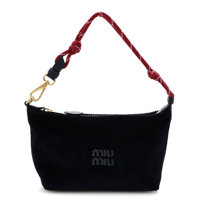 Miu Miu Velvet Pouch Bag Navy Amaranto 1 of 9