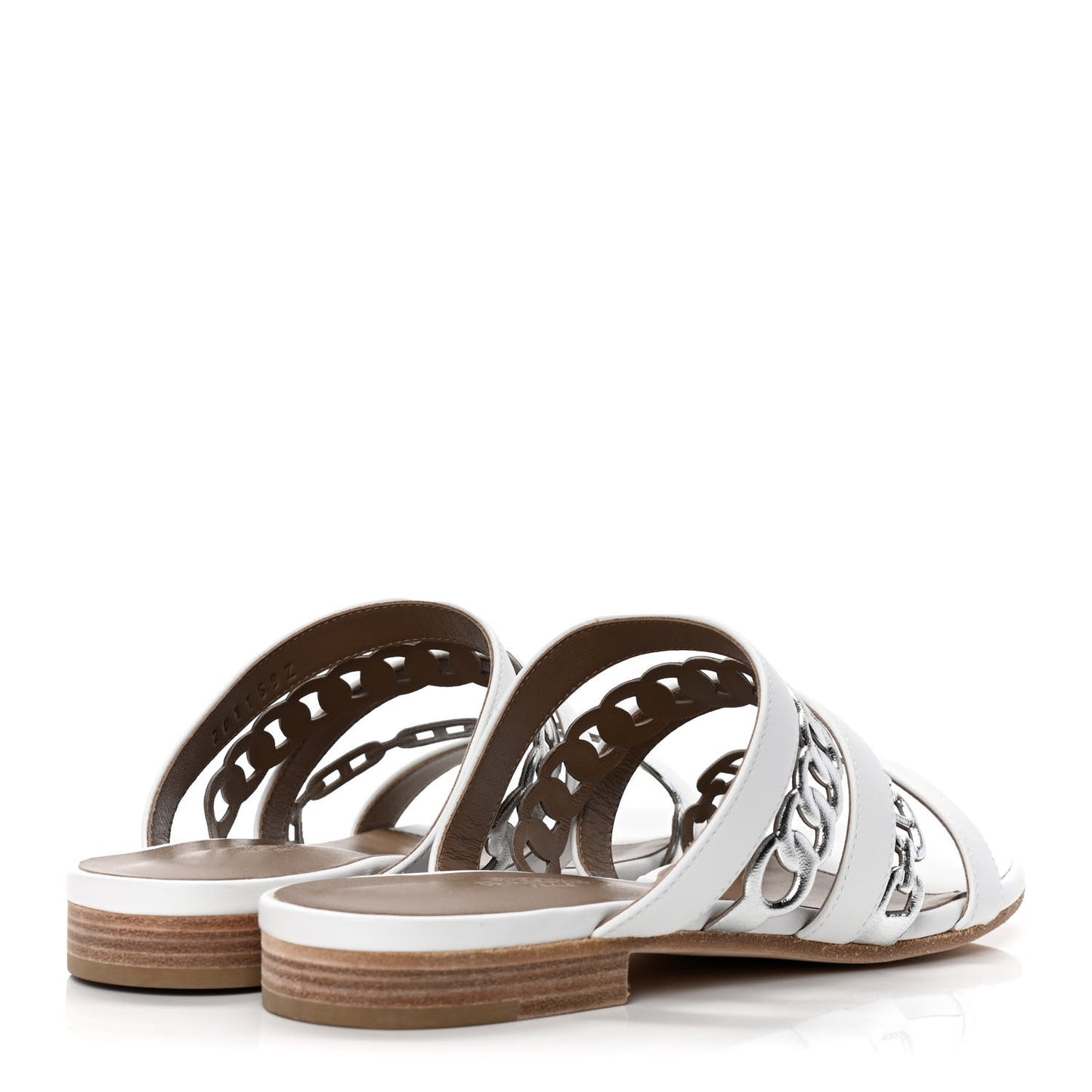 Nappa Amalfi Sandals 36 White Gris Argente