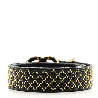 Chanel Lambskin Studded CC Chain Belt 80 32 Black 2 of 7