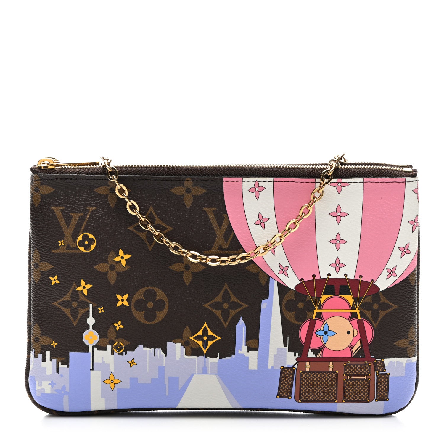 Louis Vuitton Monogram 2019 Christmas Animation Double Zip Pochette 1 of 11