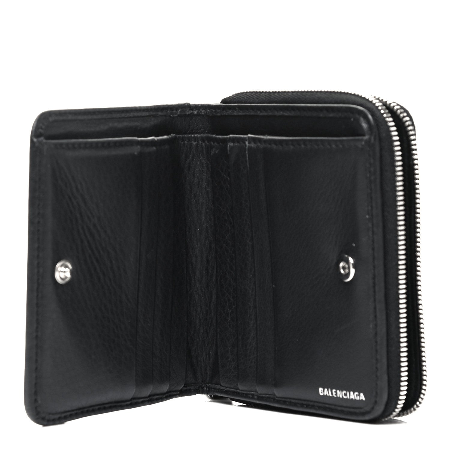 Balenciaga Calfskin Everyday Multi Zip Wallet Black 7 of 10