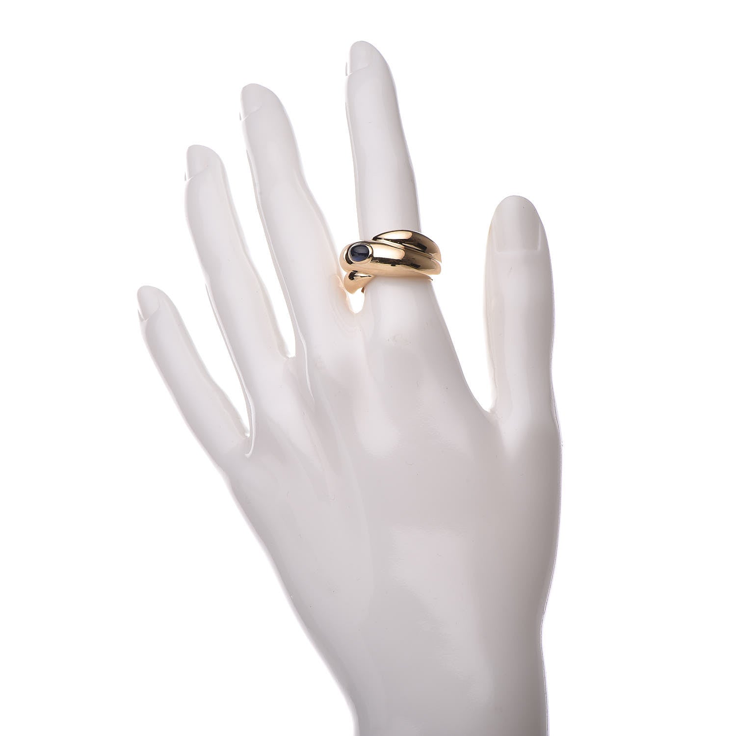 Cartier 18K Yellow Gold Blue Sapphire Colisee Ring 50 5.25 2 of 4