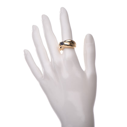 Cartier 18K Yellow Gold Blue Sapphire Colisee Ring 50 5.25 2 of 4