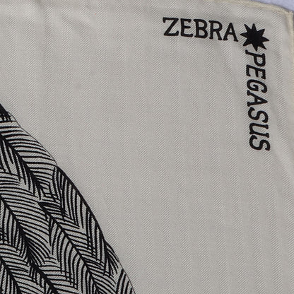 Hermes Cashmere Silk Zebra Pegasus Scarf GM 140 Blanc Noir Naturel 4 of 8
