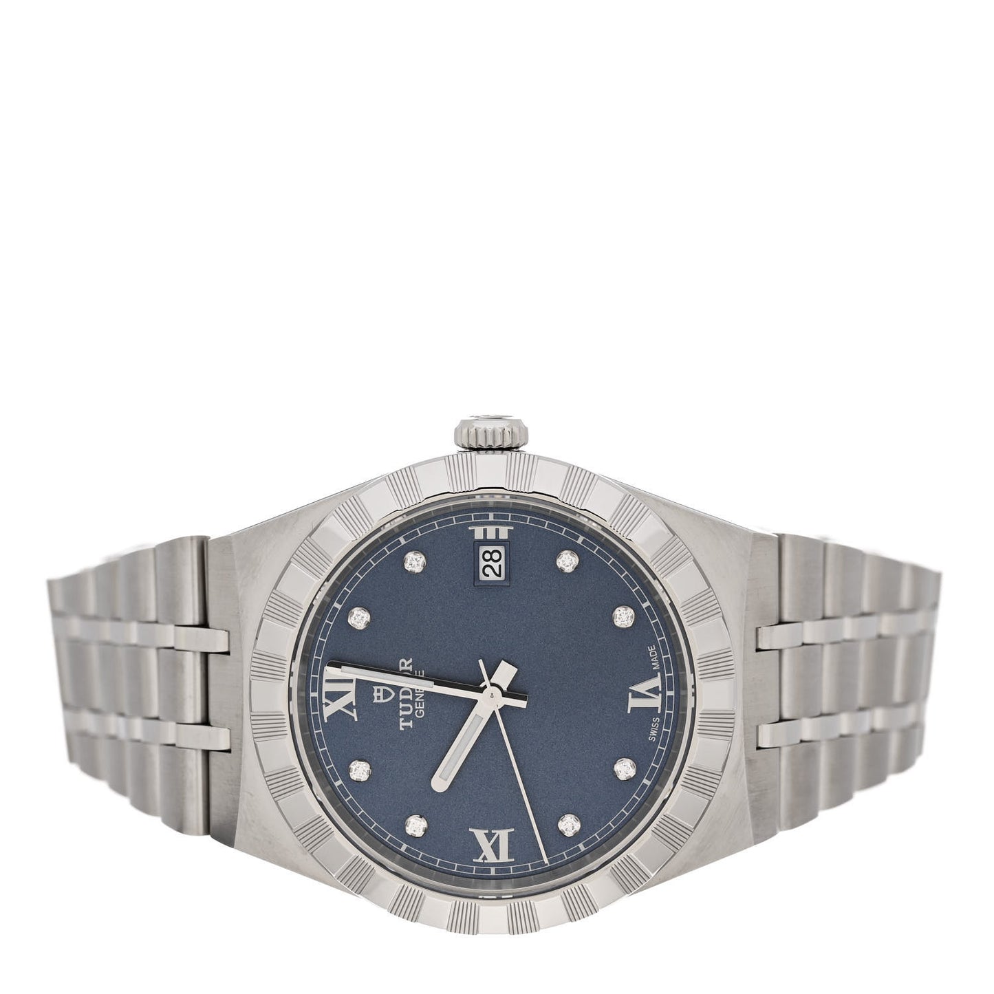 Stainless Steel Diamond 38mm Royal Automatic Watch Blue 28500