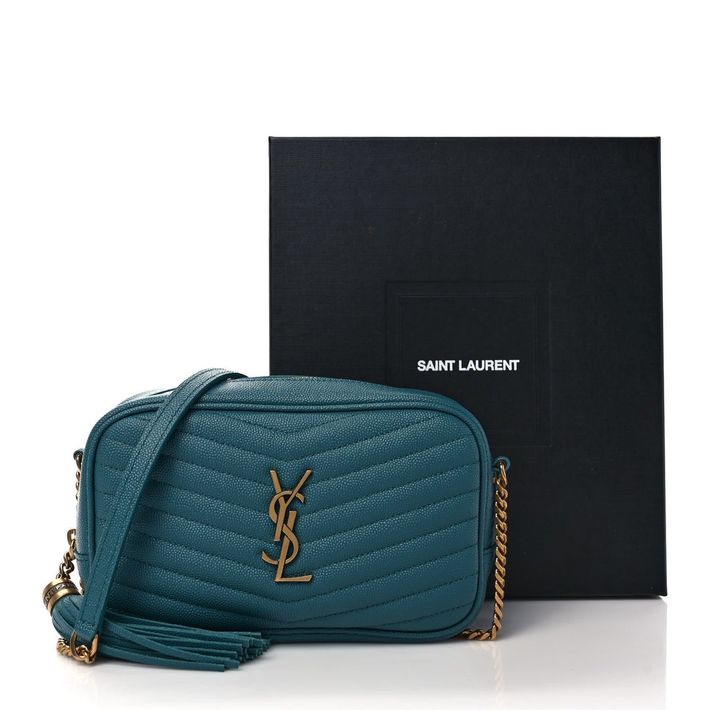 Grain De Poudre Matelasse Monogram Mini Lou Camera Bag Blue Vert