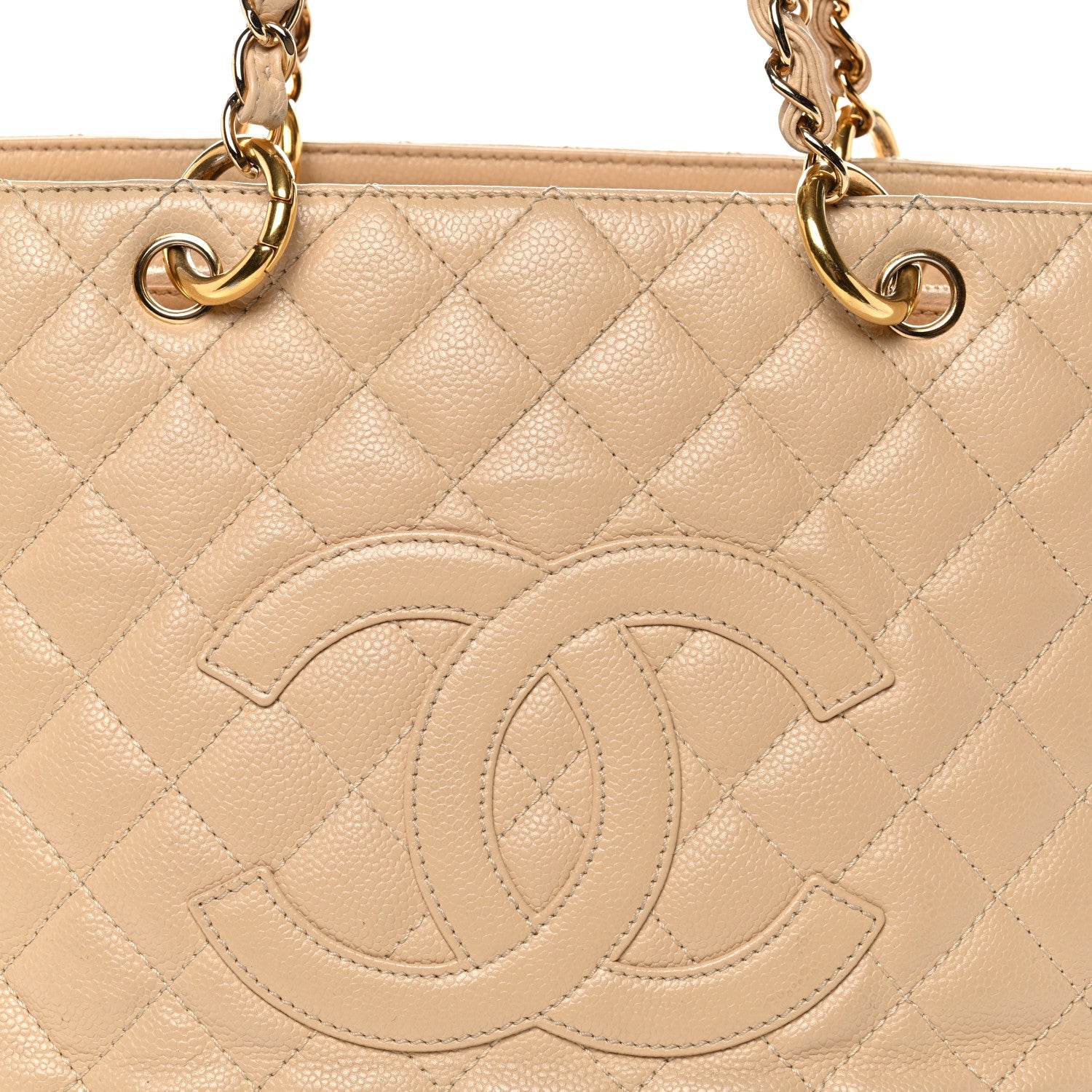 Chanel Caviar Quilted Grand Shopping Tote GST Beige 9 of 15