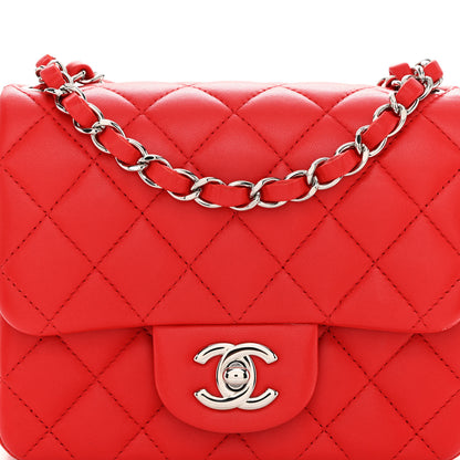 Chanel Lambskin Quilted Mini Square Flap Red 8 of 11