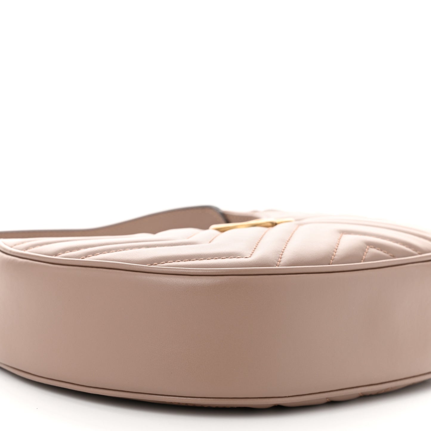 Calfskin Matelasse Chevron Mini GG Marmont Half Moon Hobo Porcelain Rose