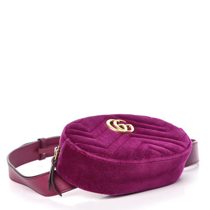 Gucci Velvet Matelasse GG Marmont Belt Bag 75 30 Fuchsia Violet Cyclamen 4 of 10