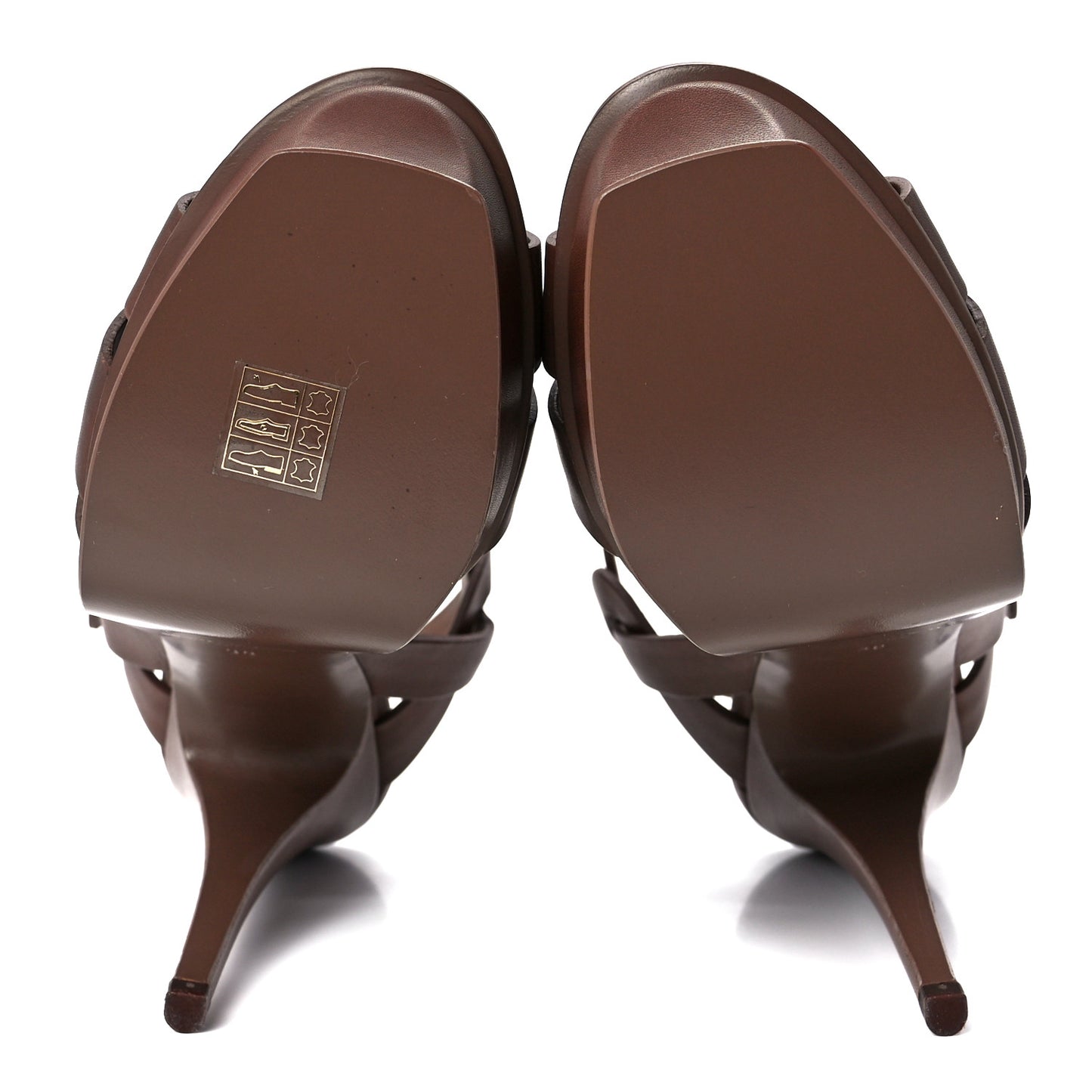 Calfskin Tribute 105 Platform Sandals 38 Amber
