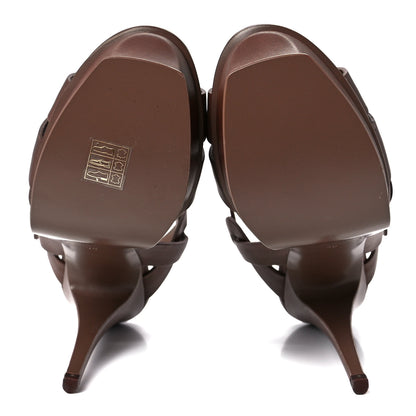 Saint Laurent Calfskin Tribute 105 Platform Sandals 38 Amber 5 of 8