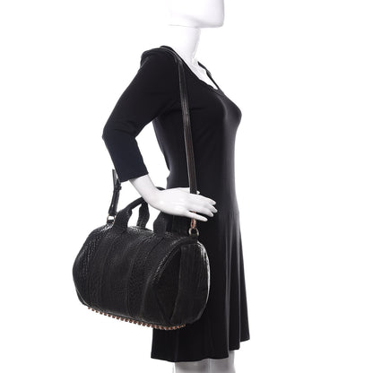 Alexander Wang Pebbled Lambskin Rocco Black Rose Gold Hardware 2 of 9