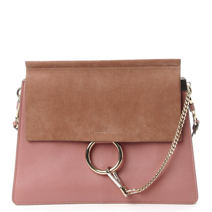 Chloe Suede Medium Faye Shoulder Bag Misty Rose 1 of 10