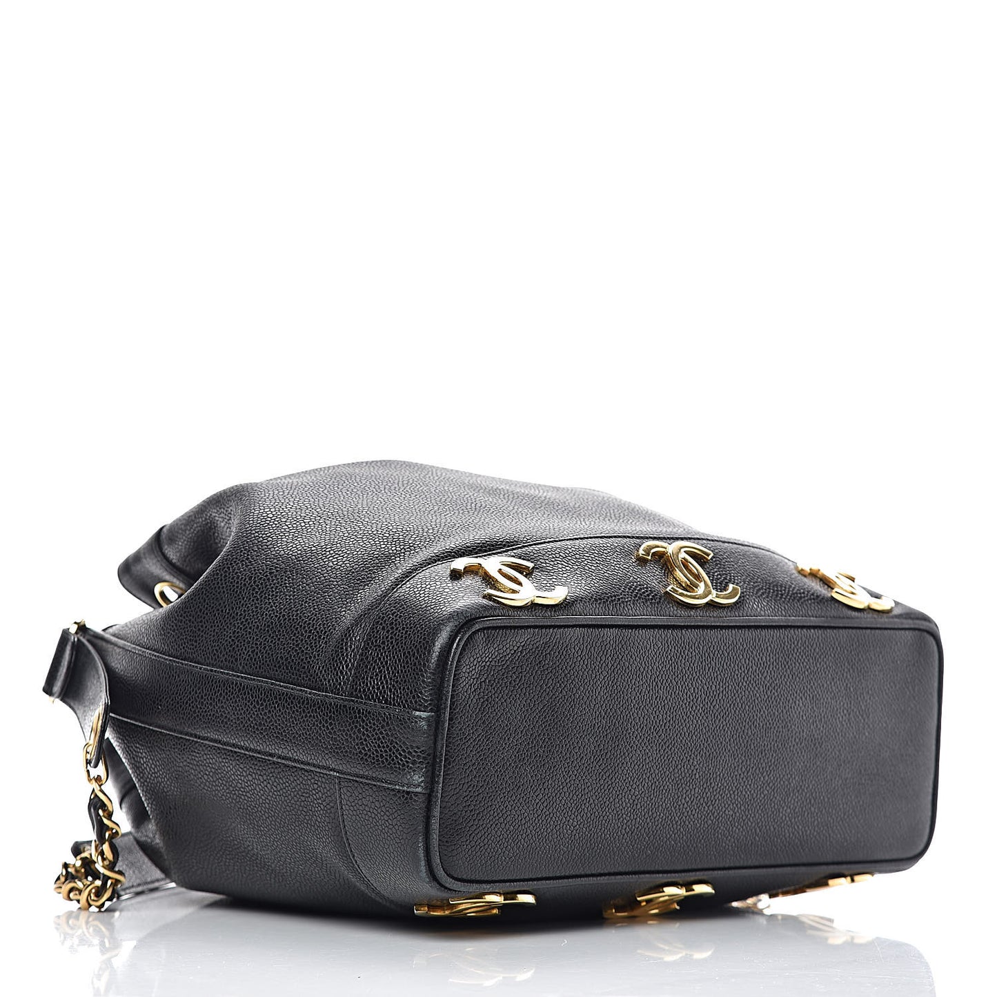 Caviar CC Drawstring Shoulder Bag Black