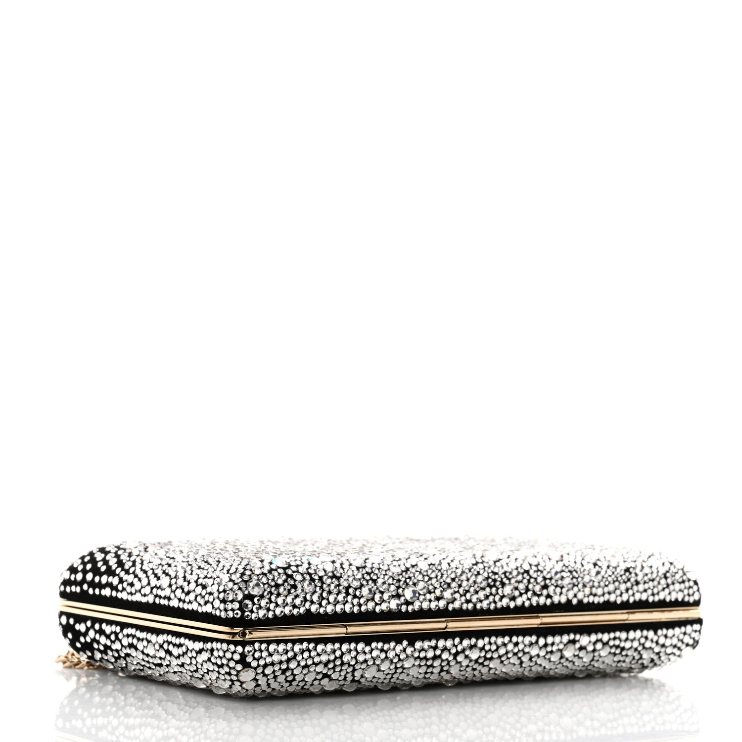 Jimmy Choo Suede Crystal Clemmie Clutch Black 3 of 5
