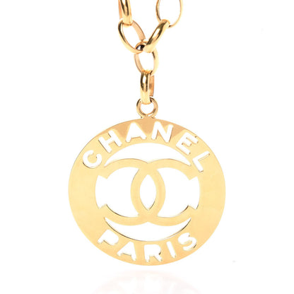 Chanel CC Medallion Long Chain Necklace Gold 4 of 6