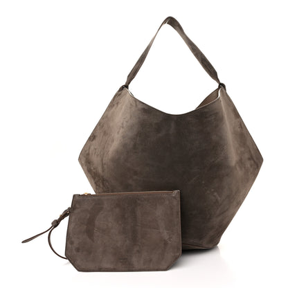 Khaite Suede Calfskin Medium Lotus Tote Toffee 3 of 10