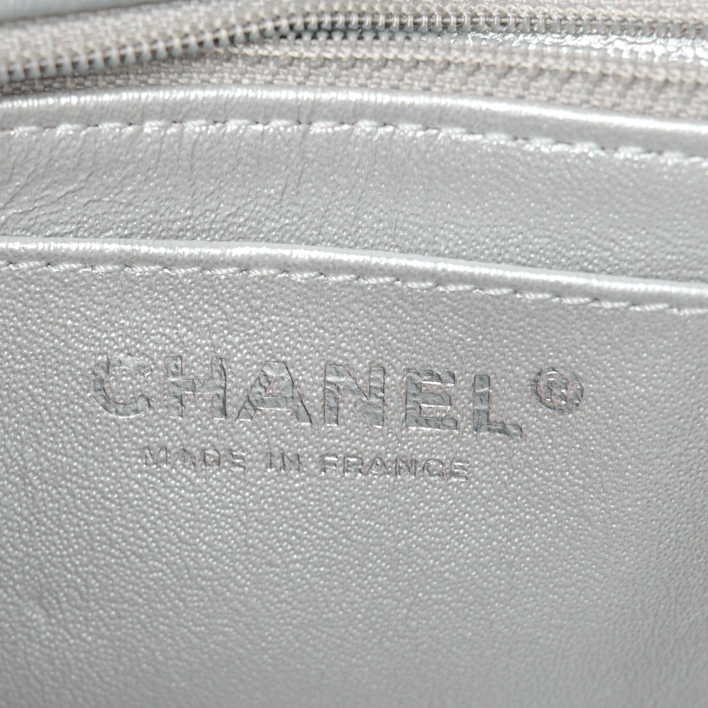 Metallic Grained Calfskin Quilted 2.55 Reissue Mini Flap Silver