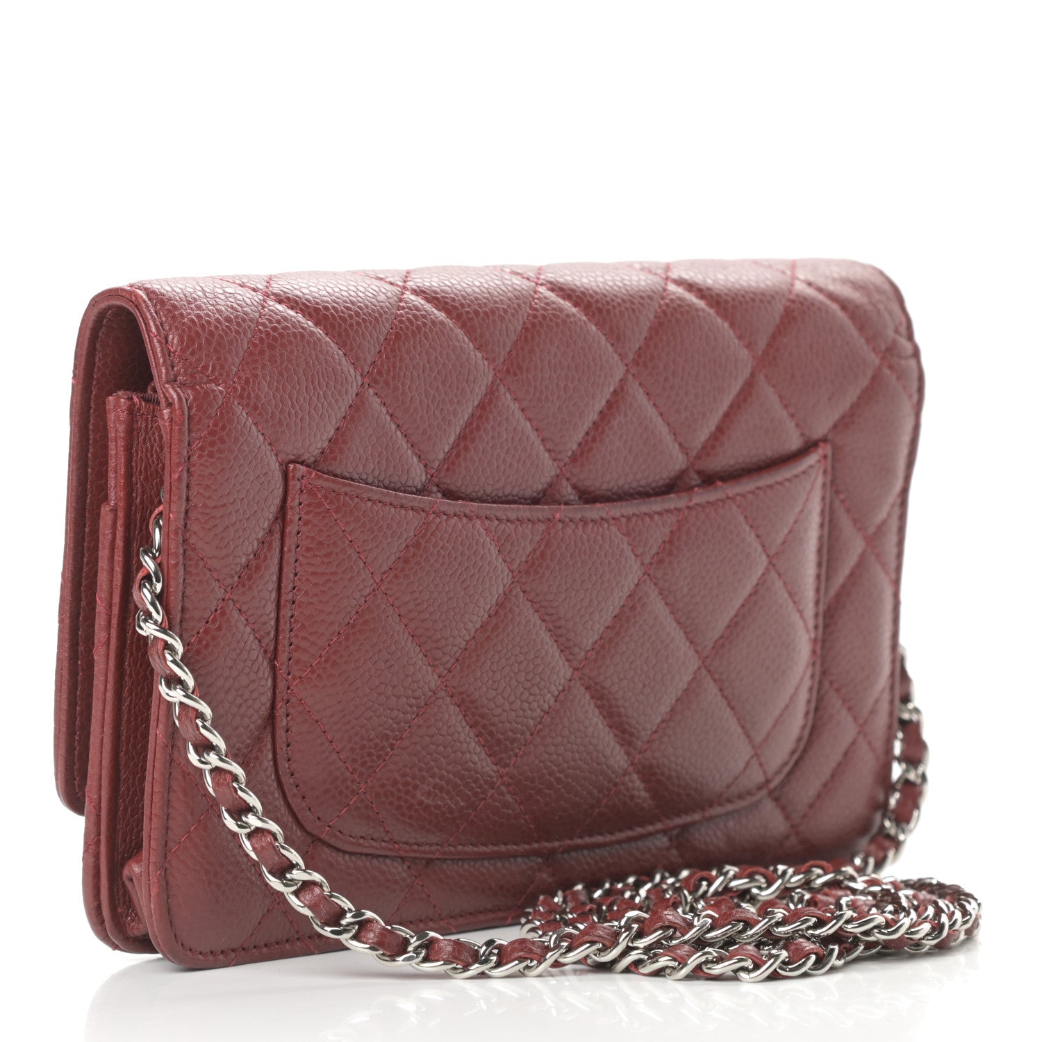 Chanel Caviar Quilted Wallet on Chain WOC Red 3 of 16