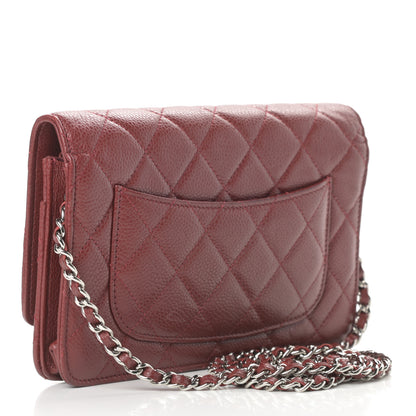 Chanel Caviar Quilted Wallet on Chain WOC Red 3 of 16