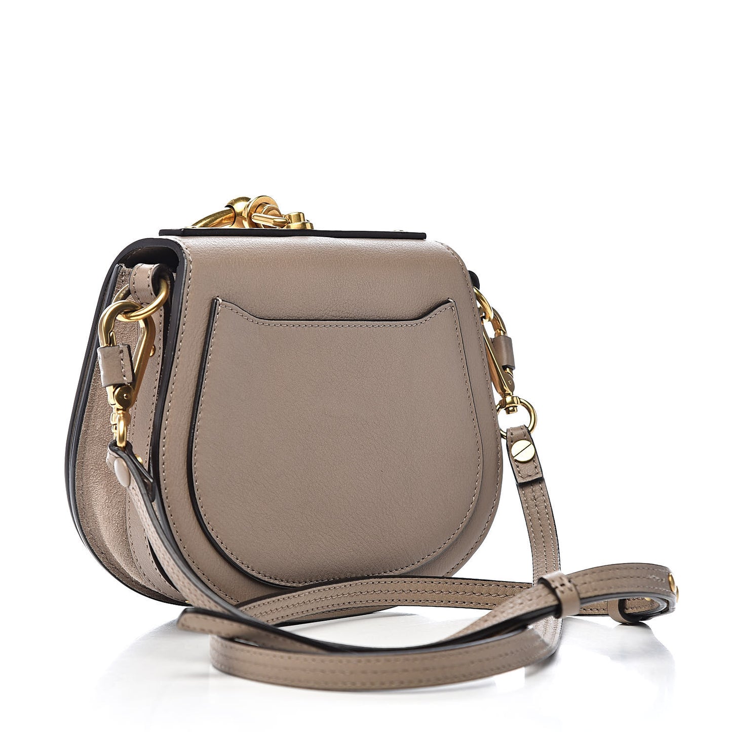 Calfskin Suede Small Nile Bracelet Bag Motty Grey