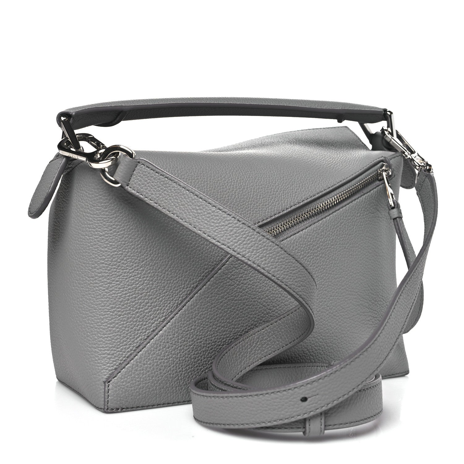 Loewe Soft Grained Calfskin Small Puzzle Edge Bag Pearl Grey