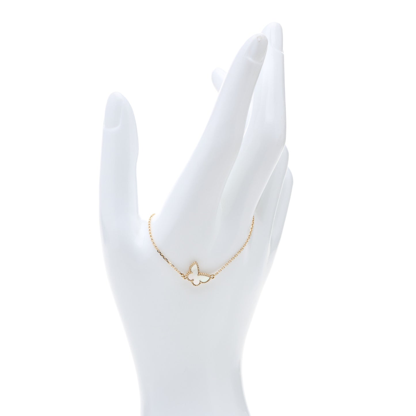 18K Yellow Gold Mother of Pearl Sweet Alhambra Butterfly Bracelet