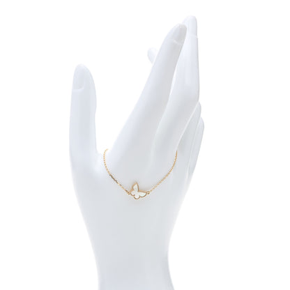 Van Cleef & Arpels 18K Yellow Gold Mother of Pearl Sweet Alhambra Butterfly Bracelet 2 of 6