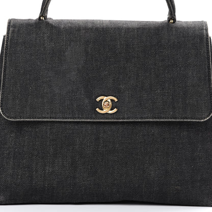 Chanel Denim Jumbo Kelly Flap Black 10 of 20