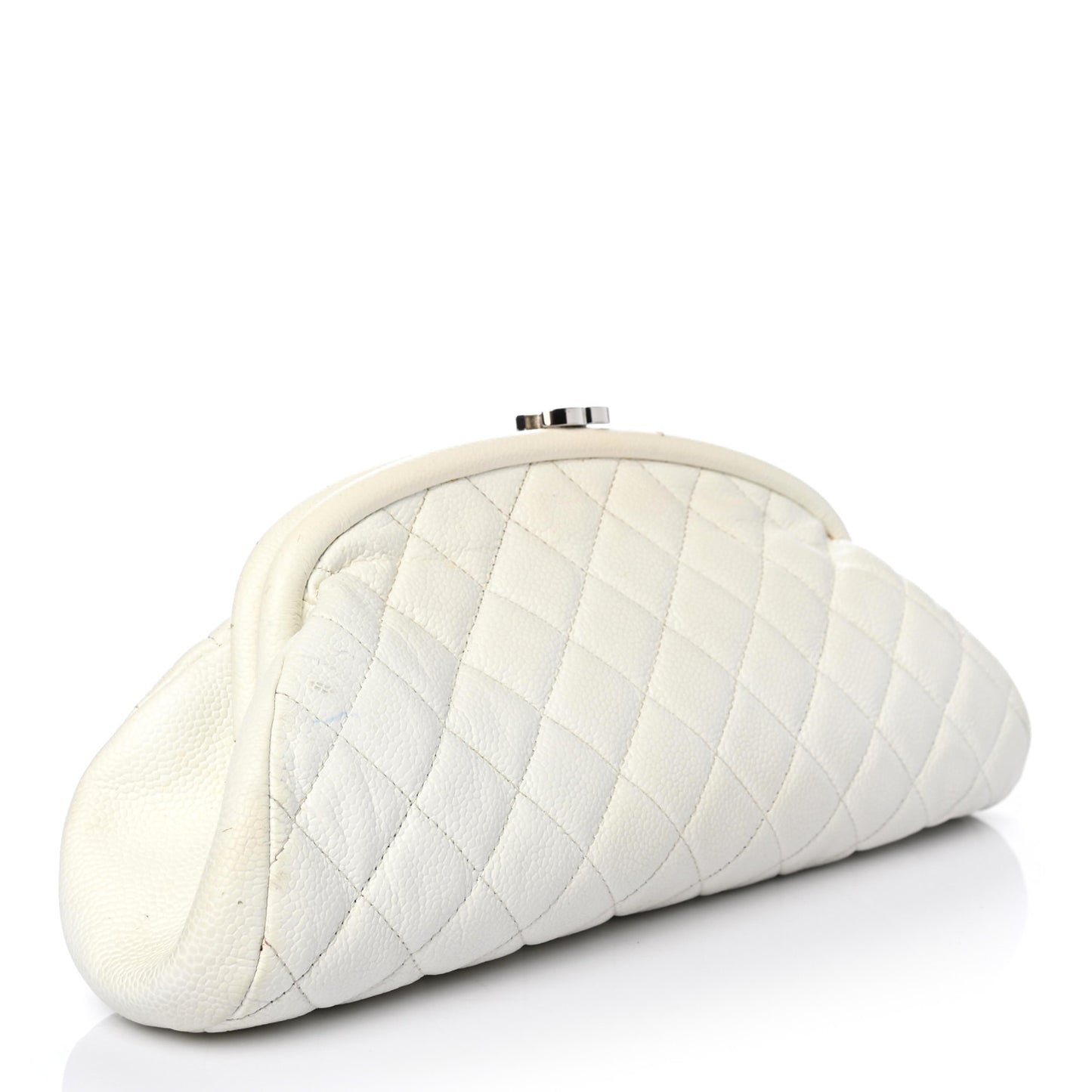Caviar Quilted Timeless Clutch White