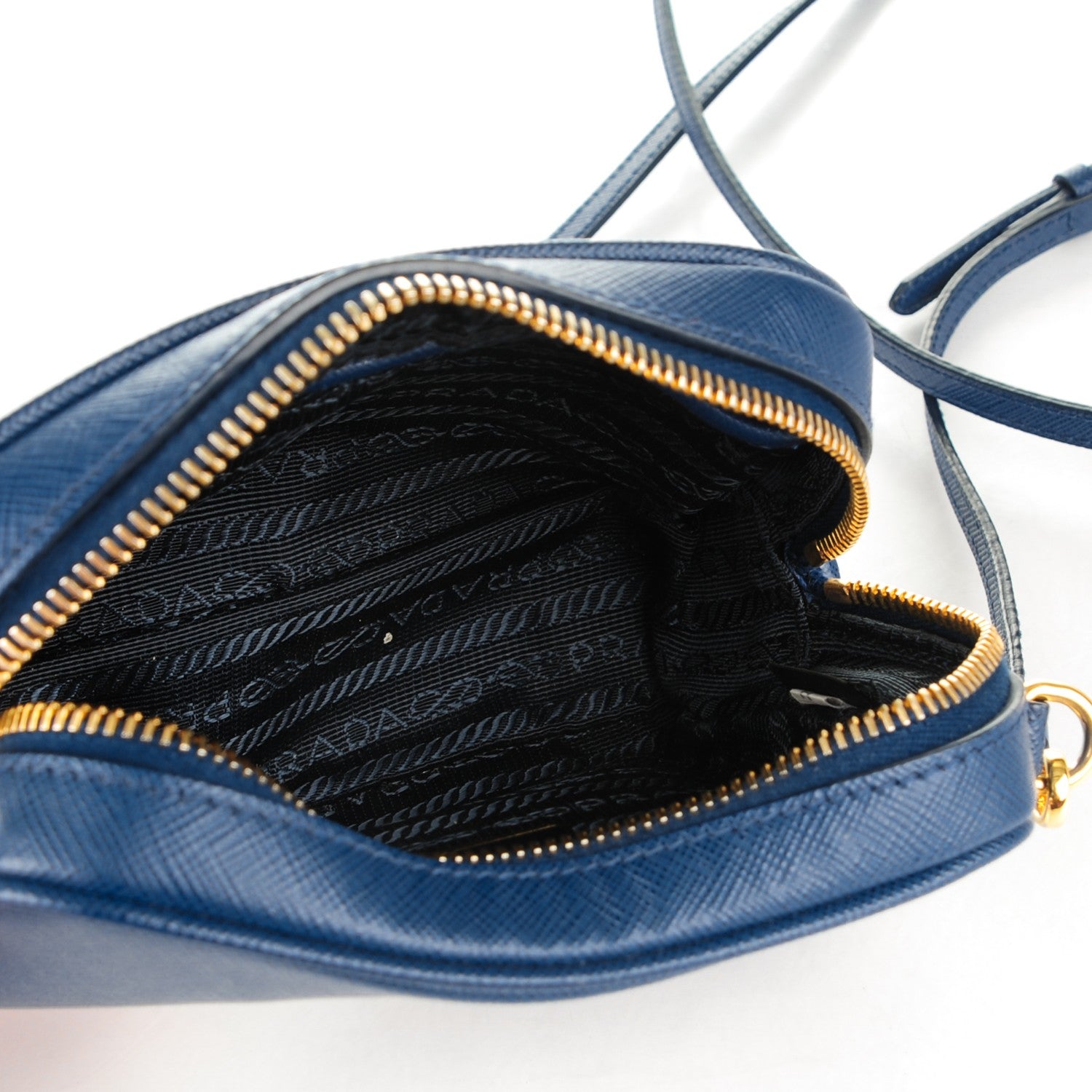 Prada Saffiano Mini Camera Crossbody Bleuette 5 of 7