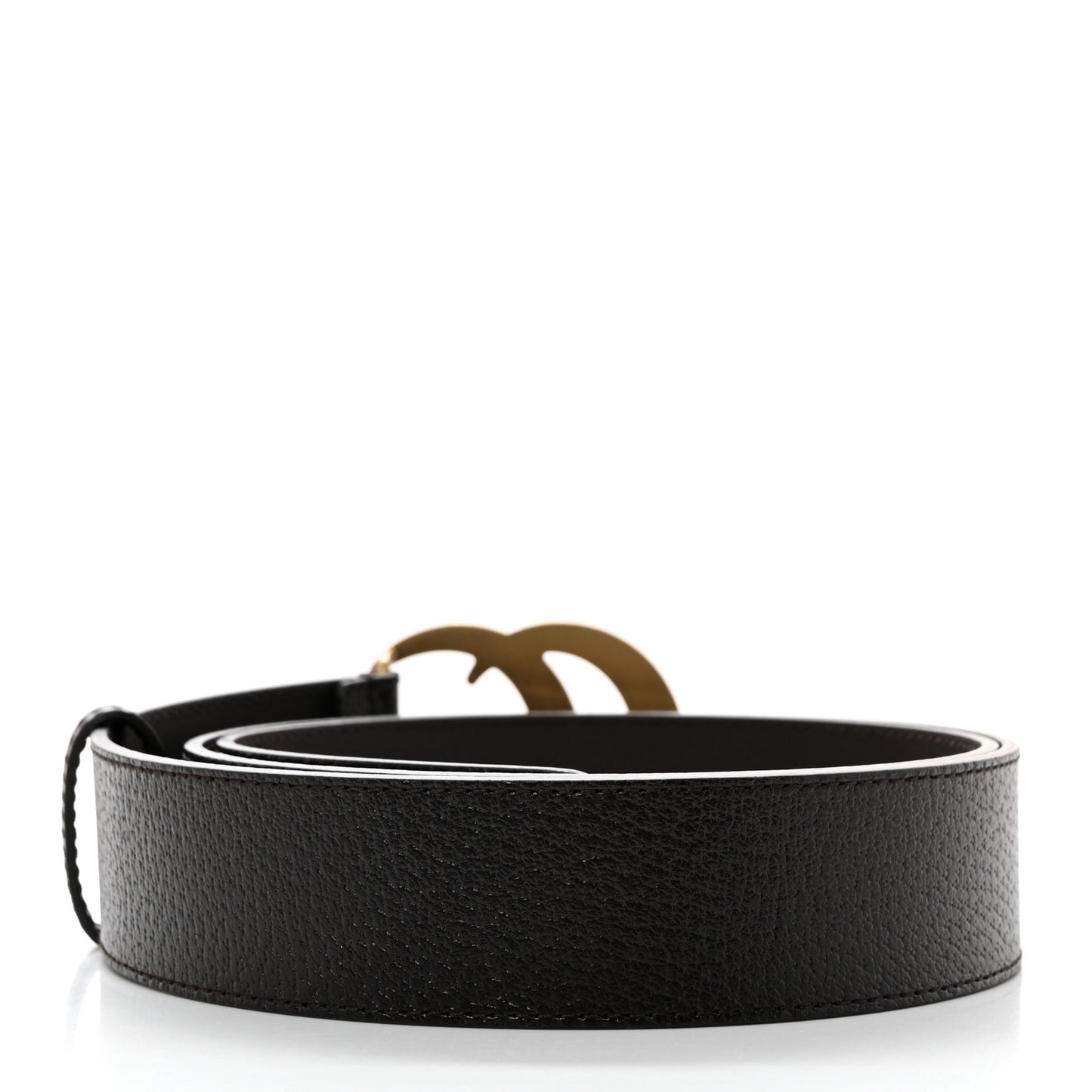 Textured Dollar Calfskin Double G 40mm Belt 105 42 Dark Cocoa