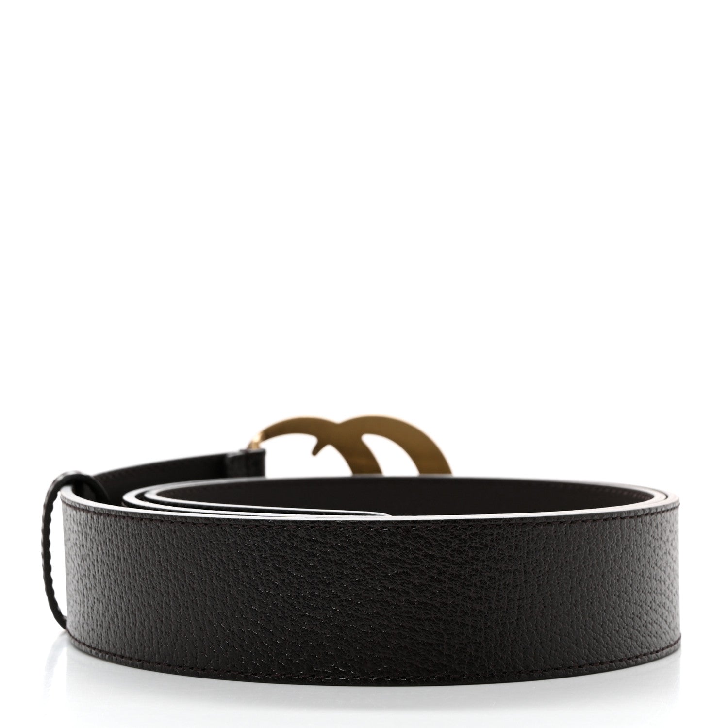 Gucci Textured Dollar Calfskin Double G 40mm Belt 105 42 Dark Cocoa 2 of 6