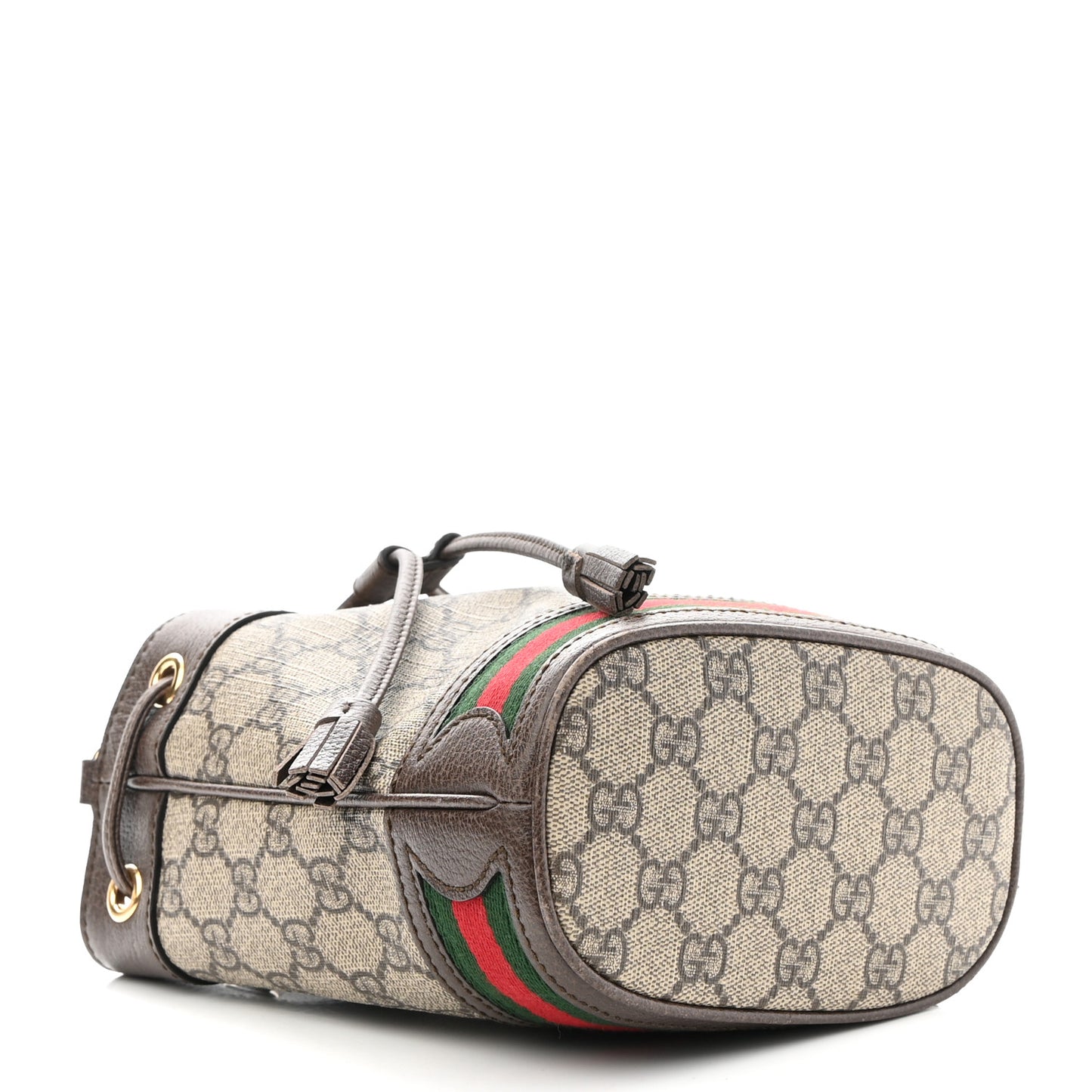 GG Supreme Monogram Web Mini Ophidia Bucket Bag Brown
