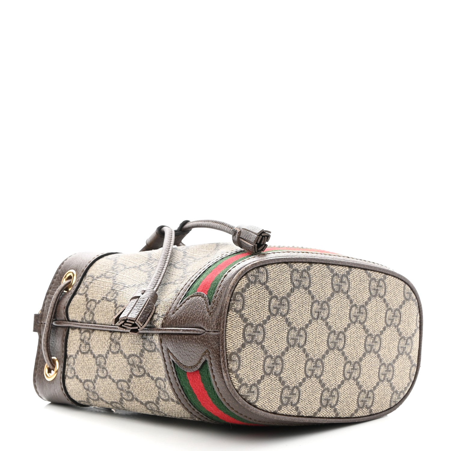 Gucci GG Supreme Monogram Web Mini Ophidia Bucket Bag Brown 4 of 10