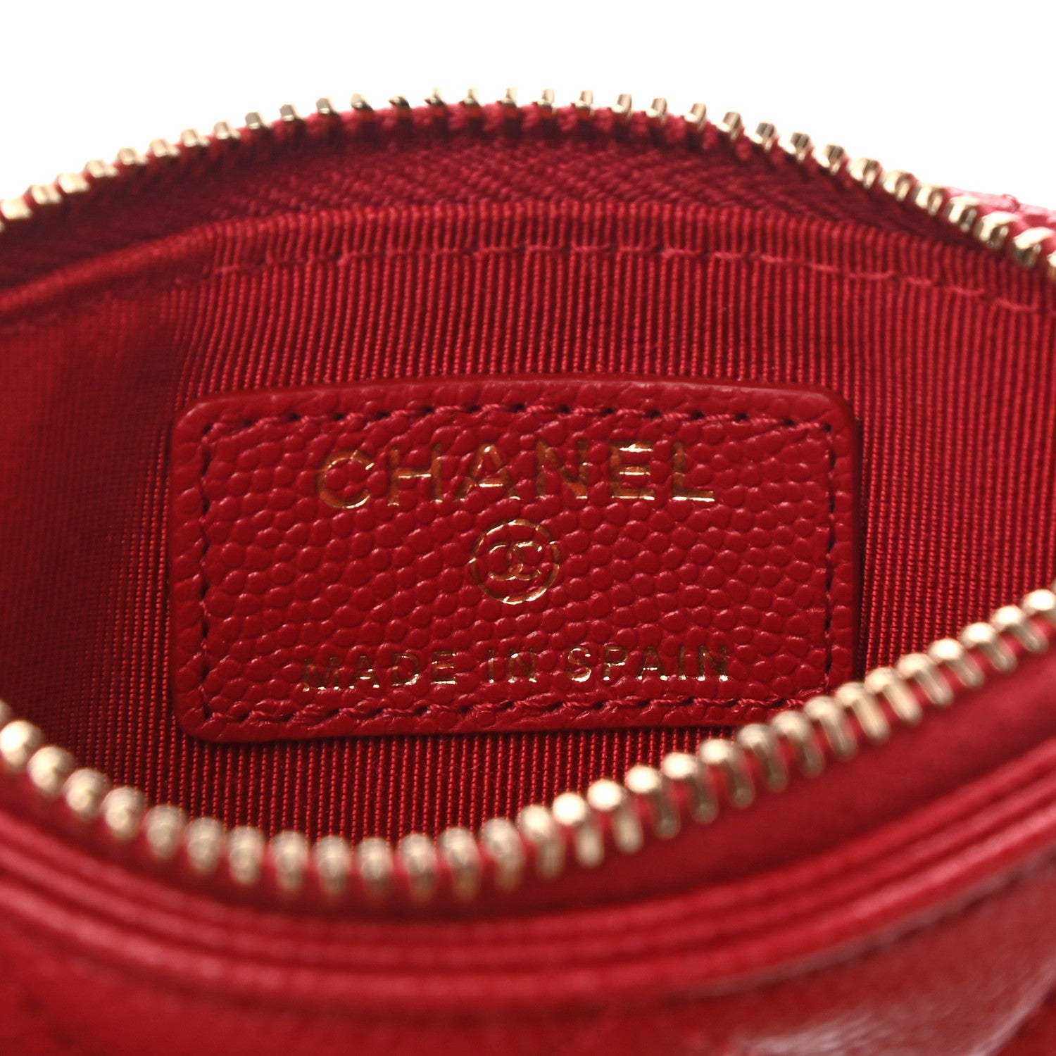 Chanel Caviar Quilted Flap Zip Card Holder Red 6 of 7